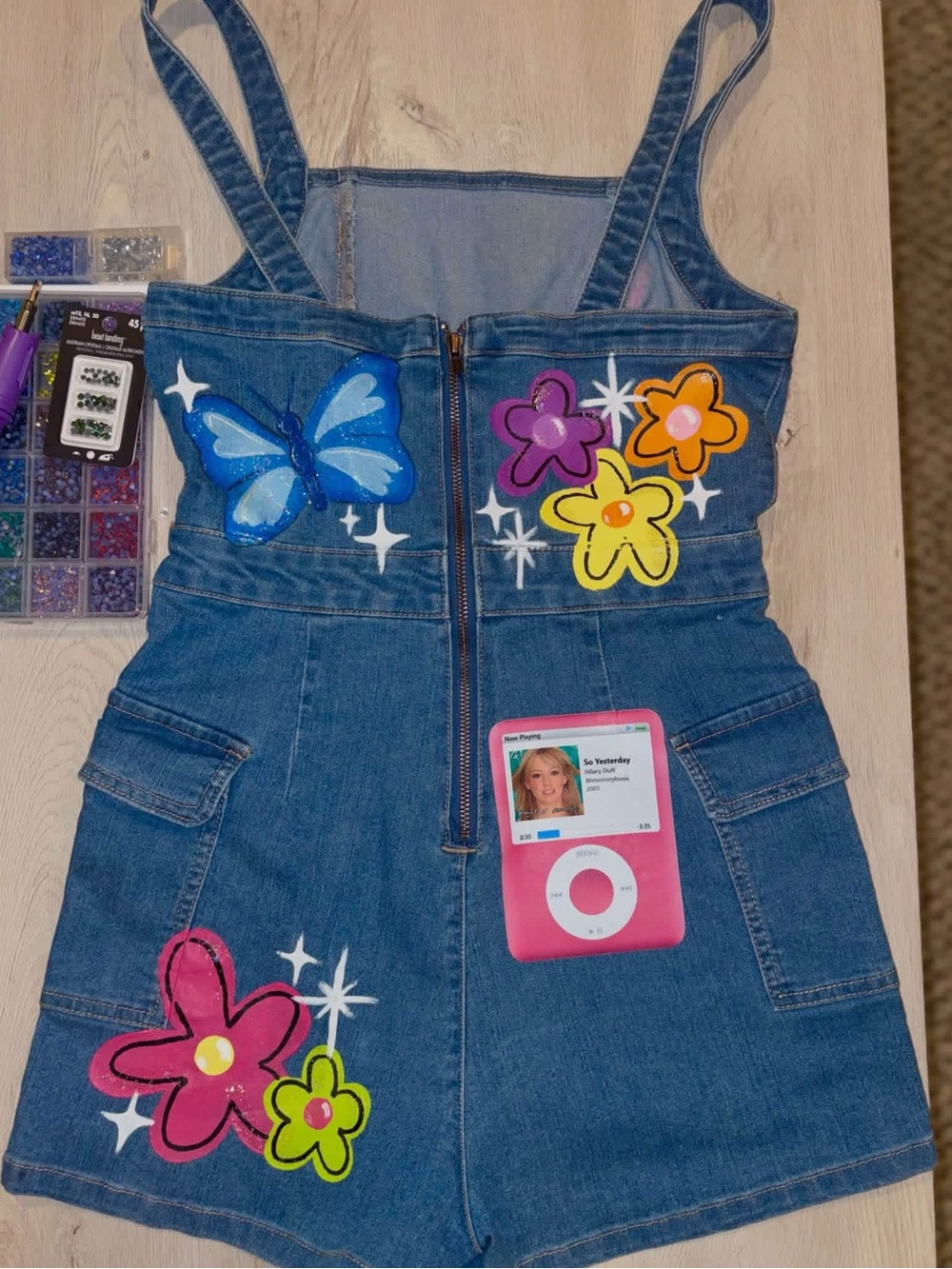 Hilary Duff/Lizzie McGuire-inspired Y2K Denim Romper - Picture 3 of 5